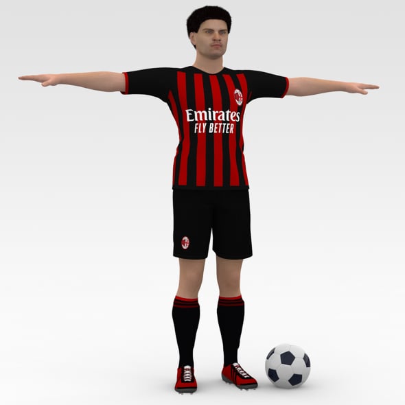 Soccer Player Milan - 3DOcean Item for Sale