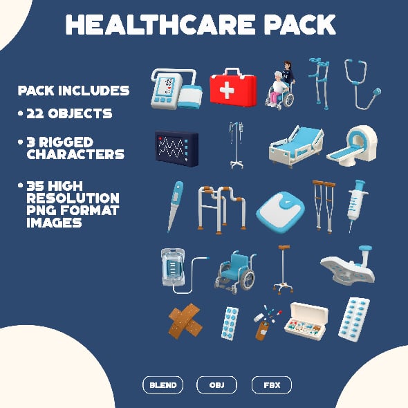 Healthcare Set - 3DOcean Item for Sale