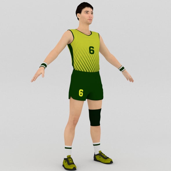 Volleyballl Player - Green Dress - 3DOcean Item for Sale