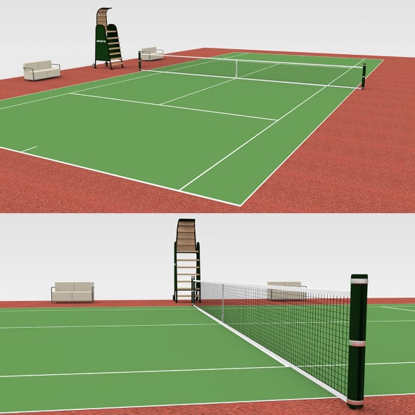 Tennis Court - 3DOcean Item for Sale