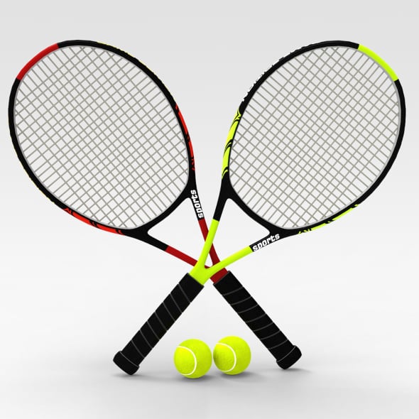 Tennis Racquet Set - 3DOcean Item for Sale
