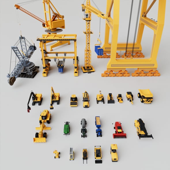 25 Heavy Industrial Machinery Transport Collection Pack - 3DOcean Item for Sale