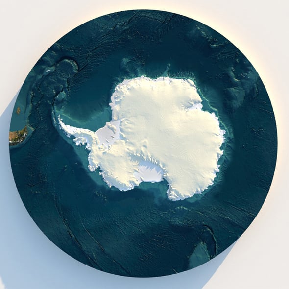 Antarctica Terrain Map - 3DOcean Item for Sale