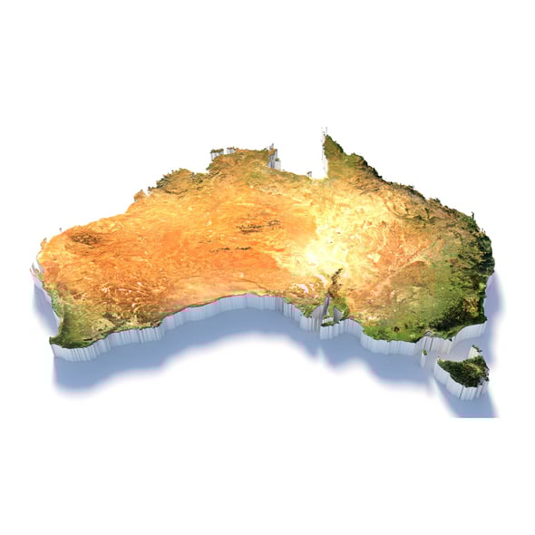 Australia Terrain Map - 3DOcean Item for Sale