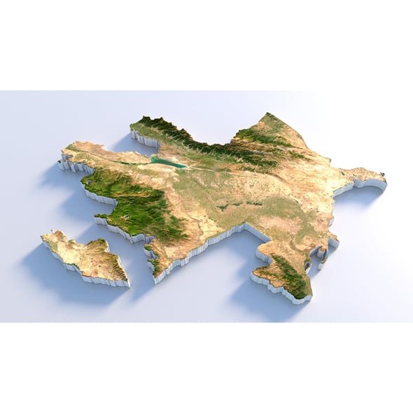 Azerbaijan Terrain Map - 3DOcean Item for Sale