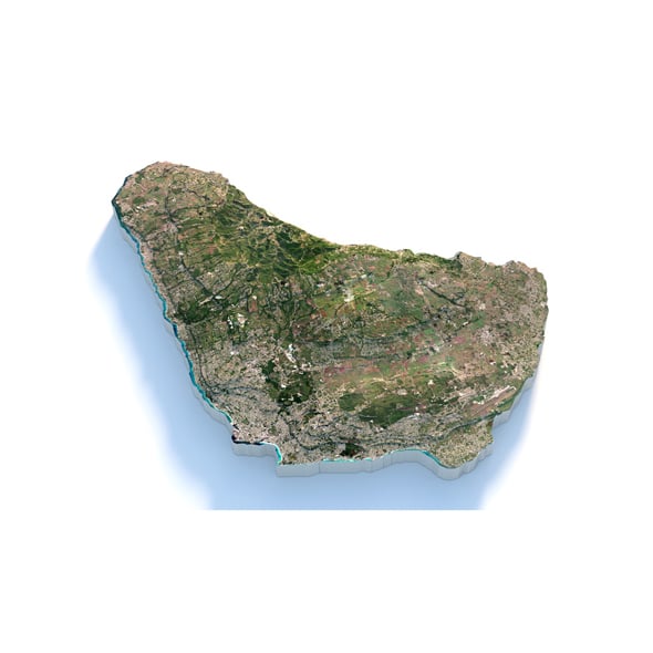 Barbados Terrain Map - 3DOcean Item for Sale