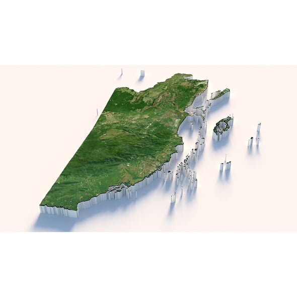 Belize Terrain Map - 3DOcean Item for Sale