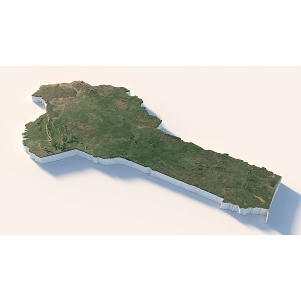 Benin Terrain Map - 3DOcean Item for Sale