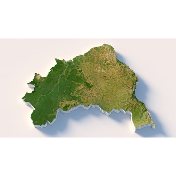 Brazil Terrain Map - 3DOcean Item for Sale