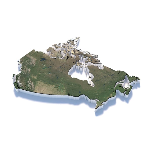 Canada Terrain Map - 3DOcean Item for Sale