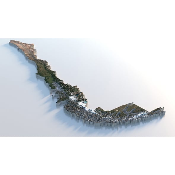Chile Terrain Map - 3DOcean Item for Sale