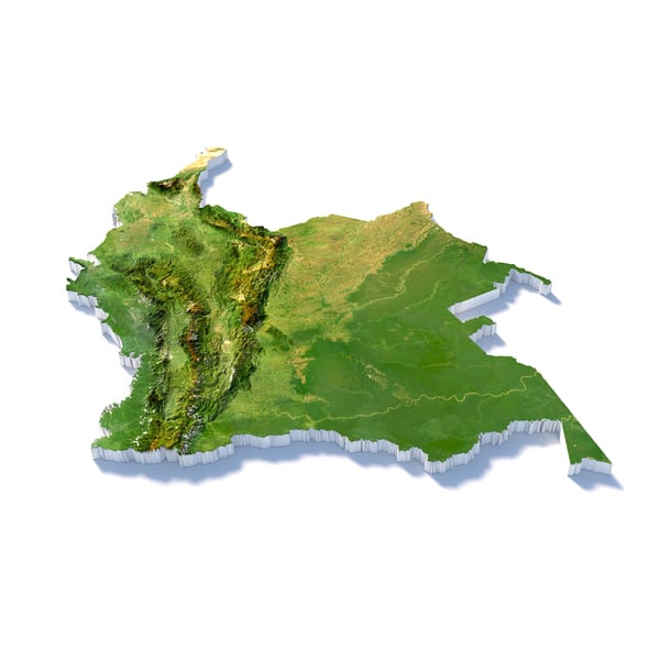 Colombia Terrain Map - 3DOcean Item for Sale