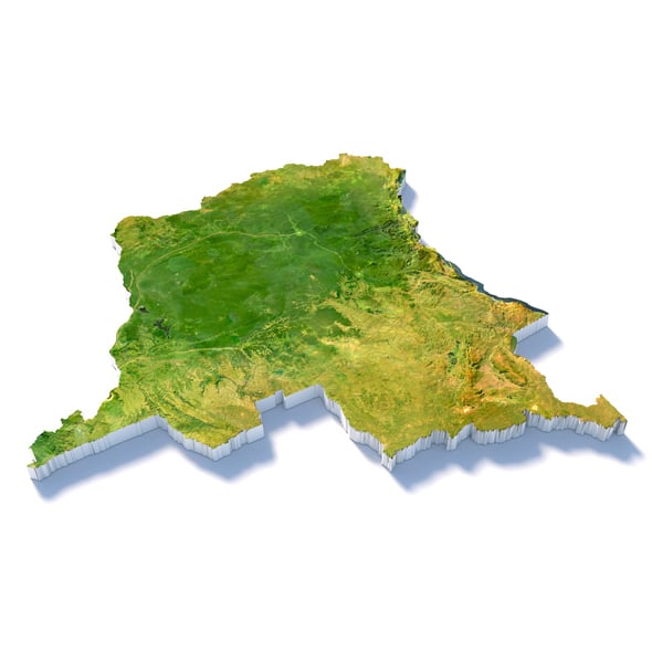 Congo Democratic Republic Terrain Map - 3DOcean Item for Sale