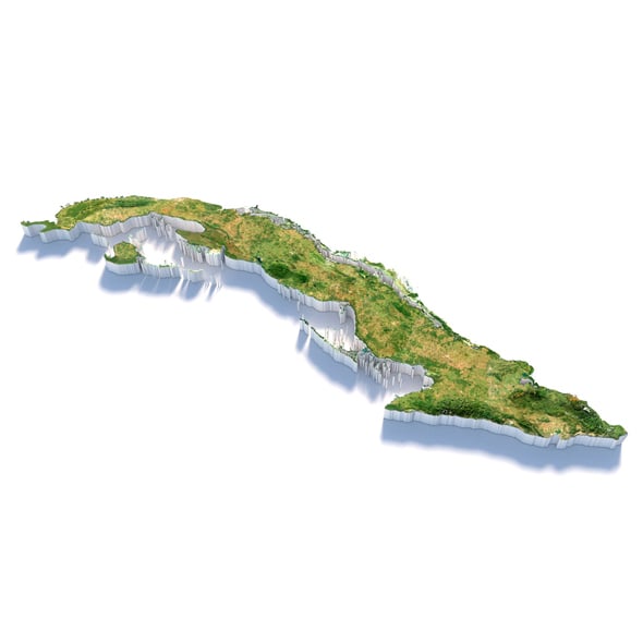 Cuba Terrain Map - 3DOcean Item for Sale