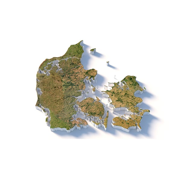 Denmark Terrain Map - 3DOcean Item for Sale