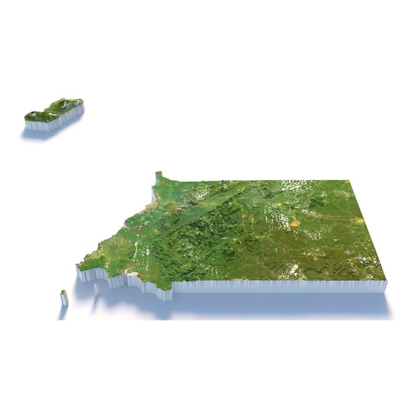 Equatorial Guinea Terrain Map - 3DOcean Item for Sale