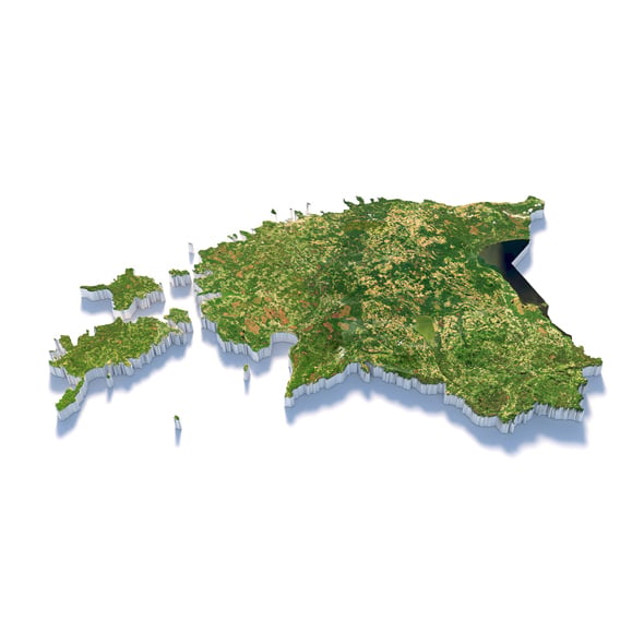 Estonia Terrain Map - 3DOcean Item for Sale