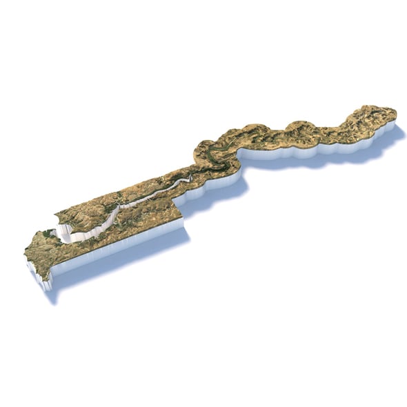 Gambia Terrain Map - 3DOcean Item for Sale