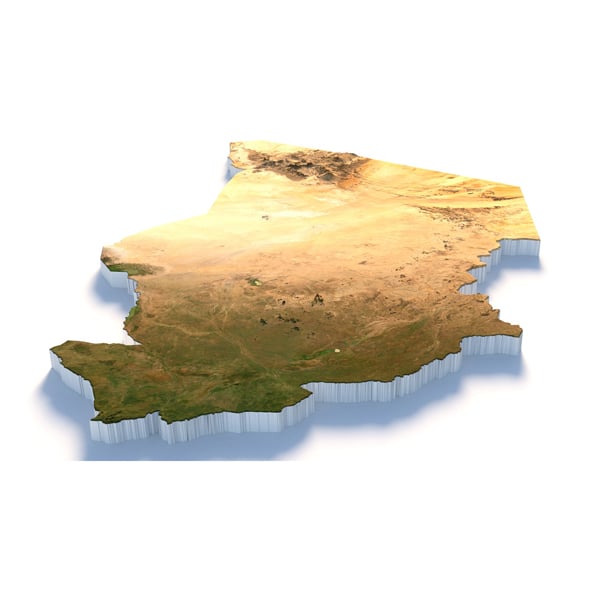 Chad Tchad Terrain Map - 3DOcean Item for Sale