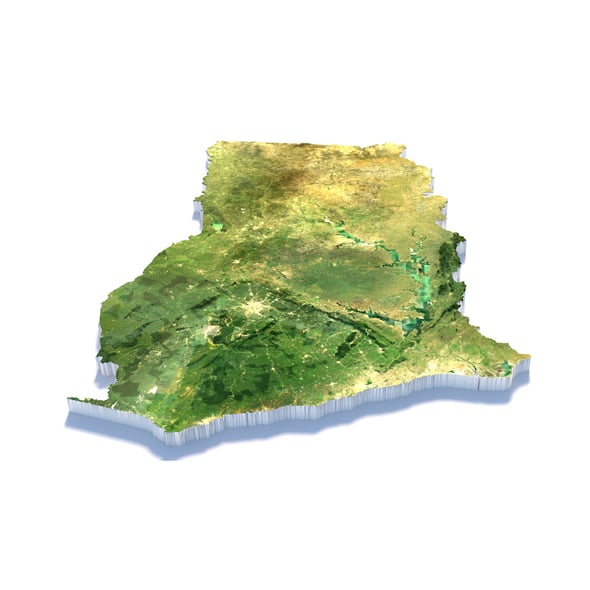 Ghana Terrain Map - 3DOcean Item for Sale