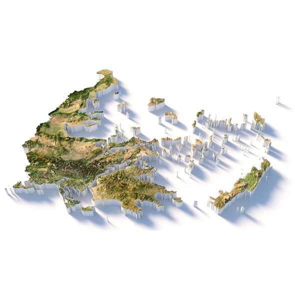 Greece Terrain Map - 3DOcean Item for Sale