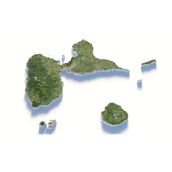 Guadeloupe Terrain Map - 3DOcean Item for Sale
