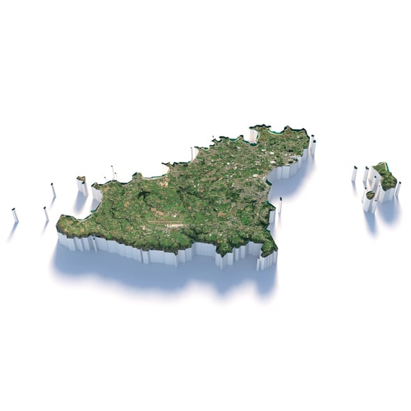 Guernsey Terrain Map - 3DOcean Item for Sale