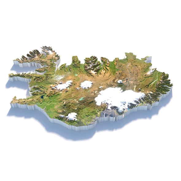 Iceland Terrain Map - 3DOcean Item for Sale