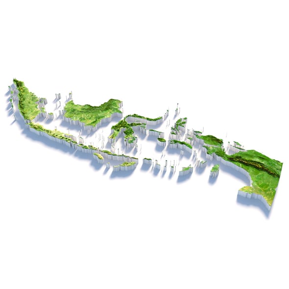 Indonesia Terrain Map - 3DOcean Item for Sale