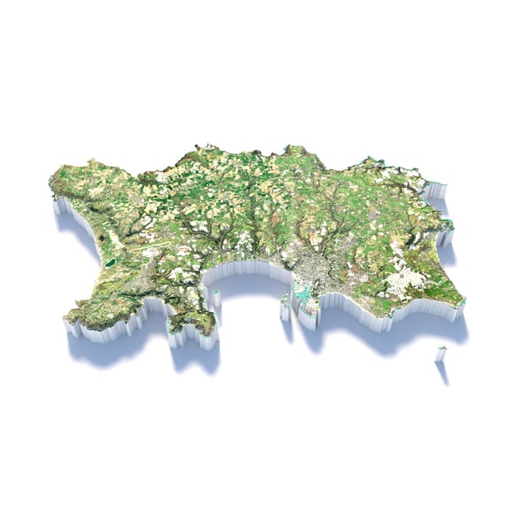 Jersey Terrain Map - 3DOcean Item for Sale