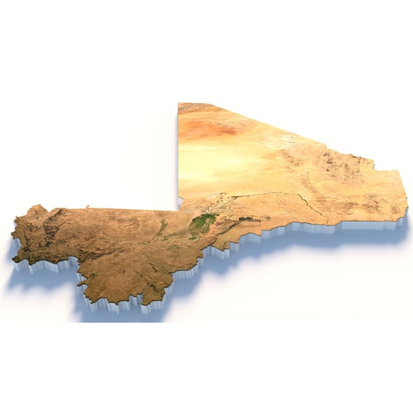 Mali Terrain Map - 3DOcean Item for Sale