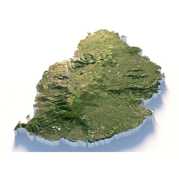 Mauritius Terrain Map - 3DOcean Item for Sale