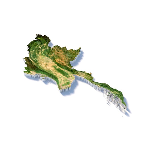 Myanmar Terrain Map - 3DOcean Item for Sale