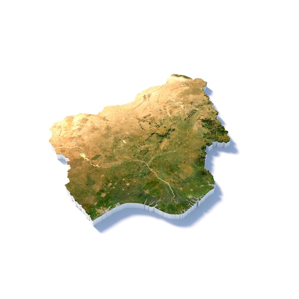 Nigeria Terrain Map - 3DOcean Item for Sale