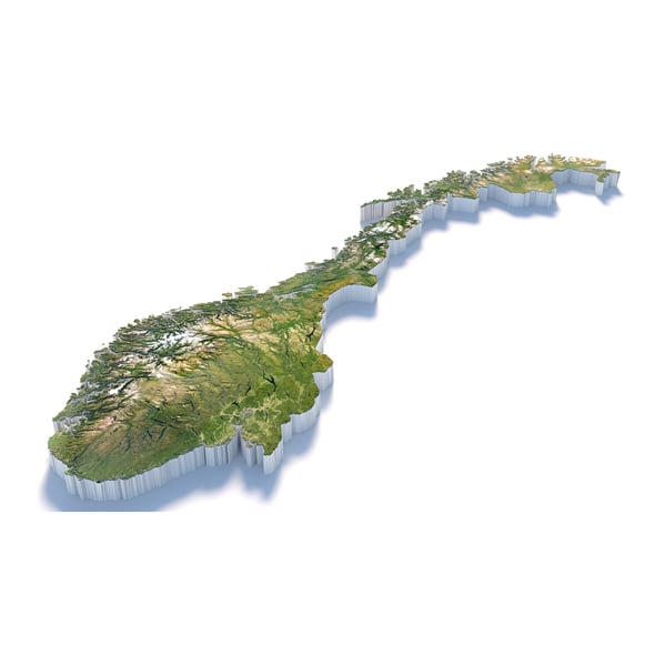 Norway Terrain Map - 3DOcean Item for Sale