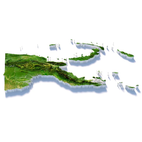 Papua New Guinea Terrain Map - 3DOcean Item for Sale