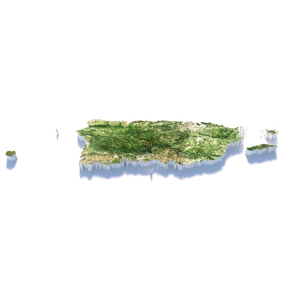 Puerto Rico Terrain Map - 3DOcean Item for Sale