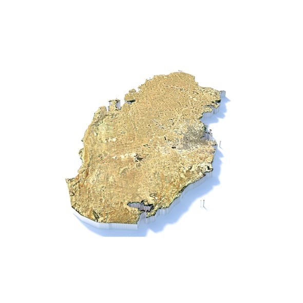 Qatar Terrain Map - 3DOcean Item for Sale