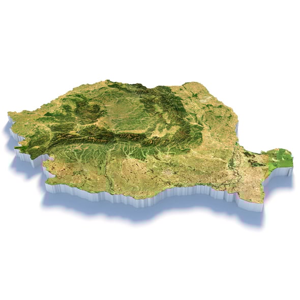 Romania Terrain Map - 3DOcean Item for Sale