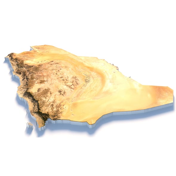Saudi Arabia Terrain Map - 3DOcean Item for Sale