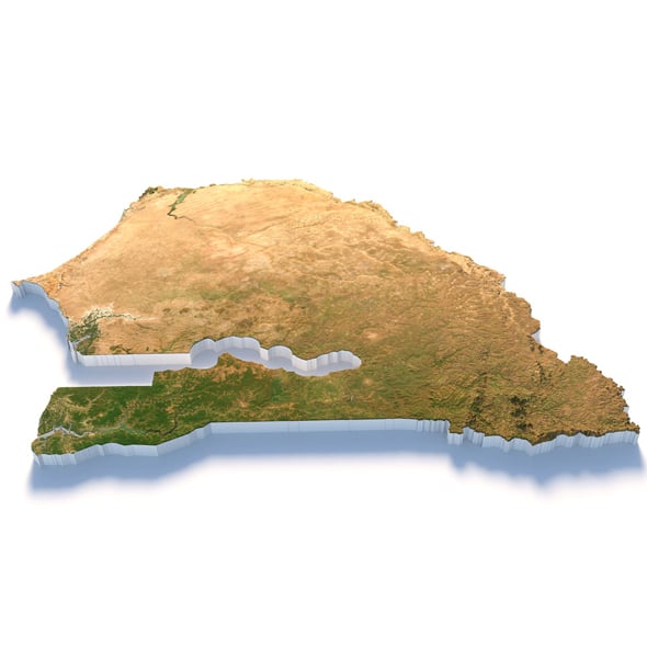 Senegal Terrain Map - 3DOcean Item for Sale