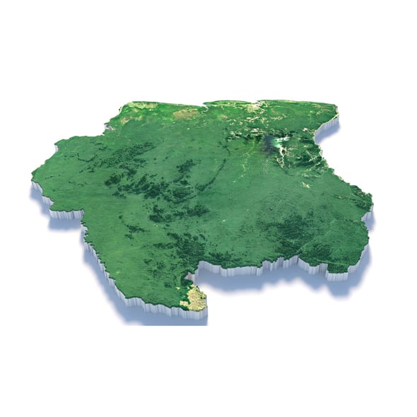 Suriname Terrain Map - 3DOcean Item for Sale