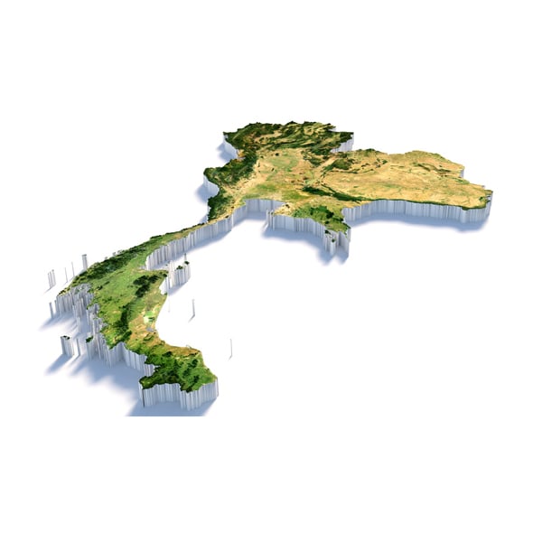 Thailand Terrain Map - 3DOcean Item for Sale