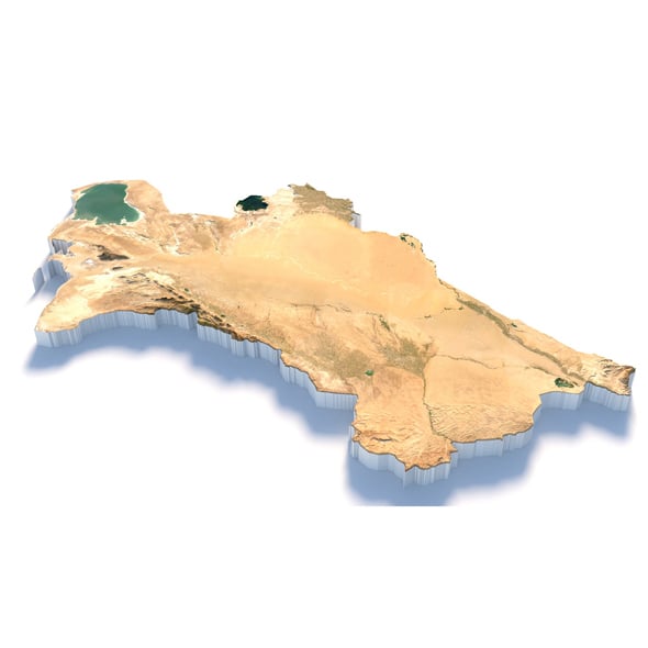Turkmenistan Terrain Map - 3DOcean Item for Sale