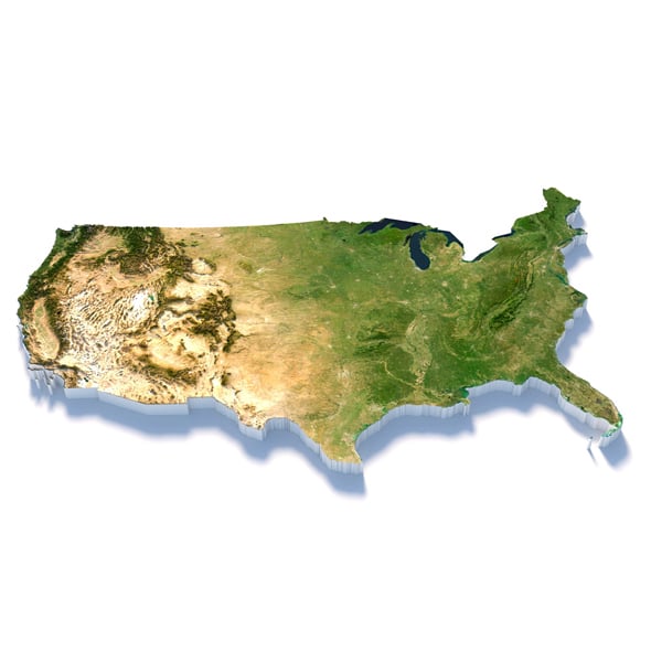 USA Terrain Map - 3DOcean Item for Sale