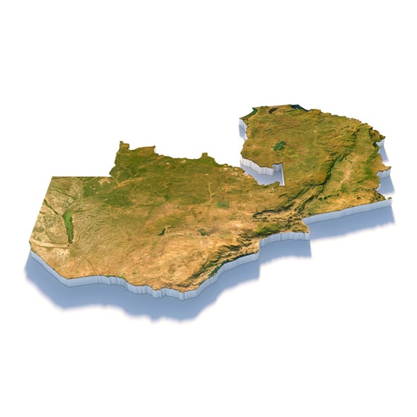 Zambia Terrain Map - 3DOcean Item for Sale