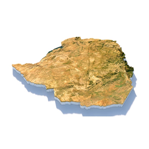 Zimbabwe Terrain Map - 3DOcean Item for Sale