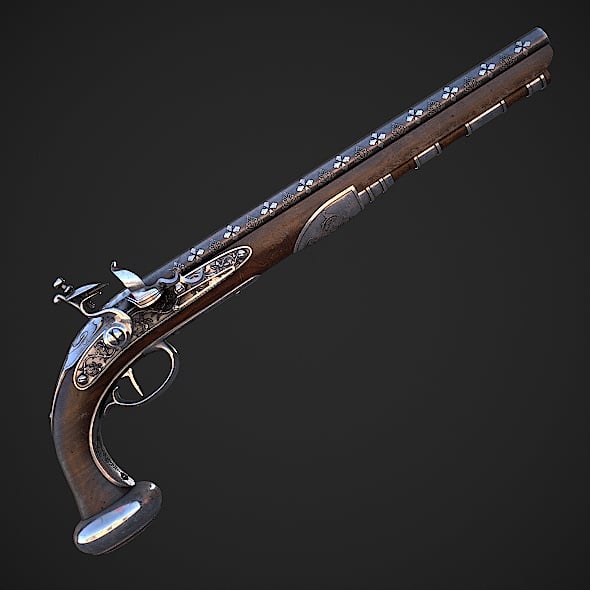Flintlock pistol - 3DOcean Item for Sale