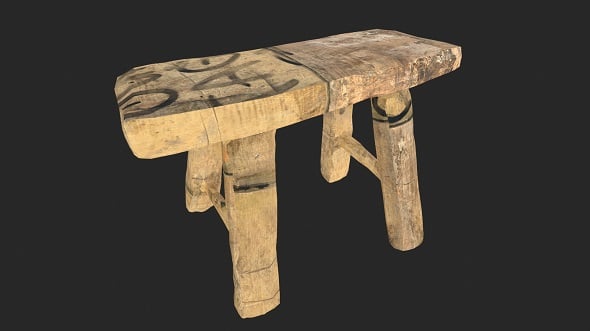Wooden Stool - 3DOcean Item for Sale