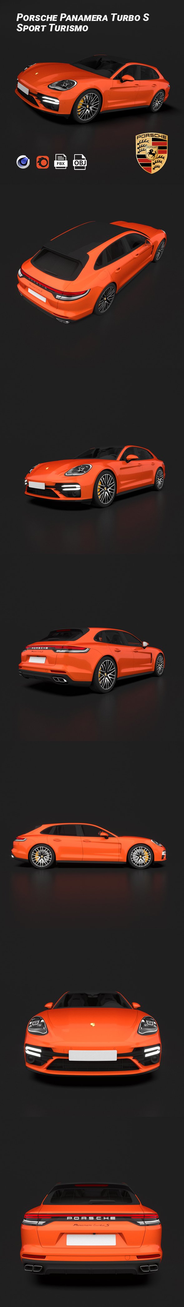 Porsche Panamera Turbo S Sport Turismo - 3DOcean Item for Sale